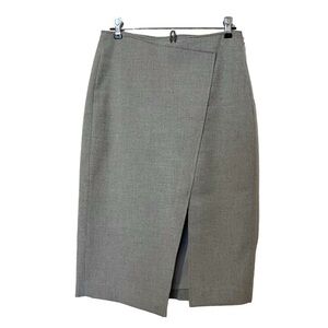 Aritzia Babaton Gray Asymmetrical Wrap Slit Pencil Skirt - Sz 4